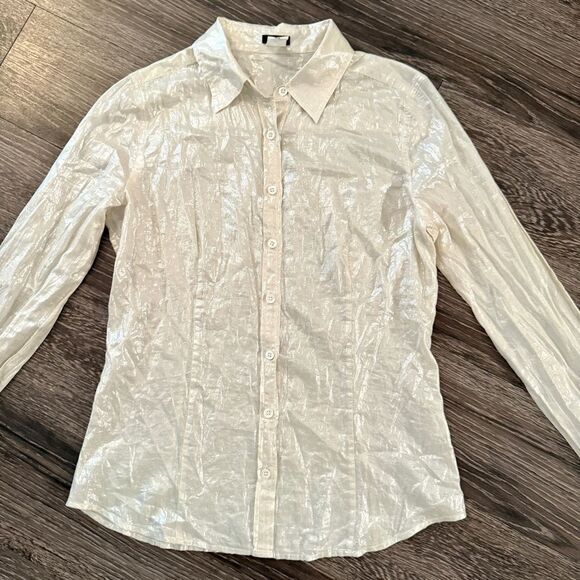 J. Crew Shimmer Champagne Button Up - Picture 3 of 8